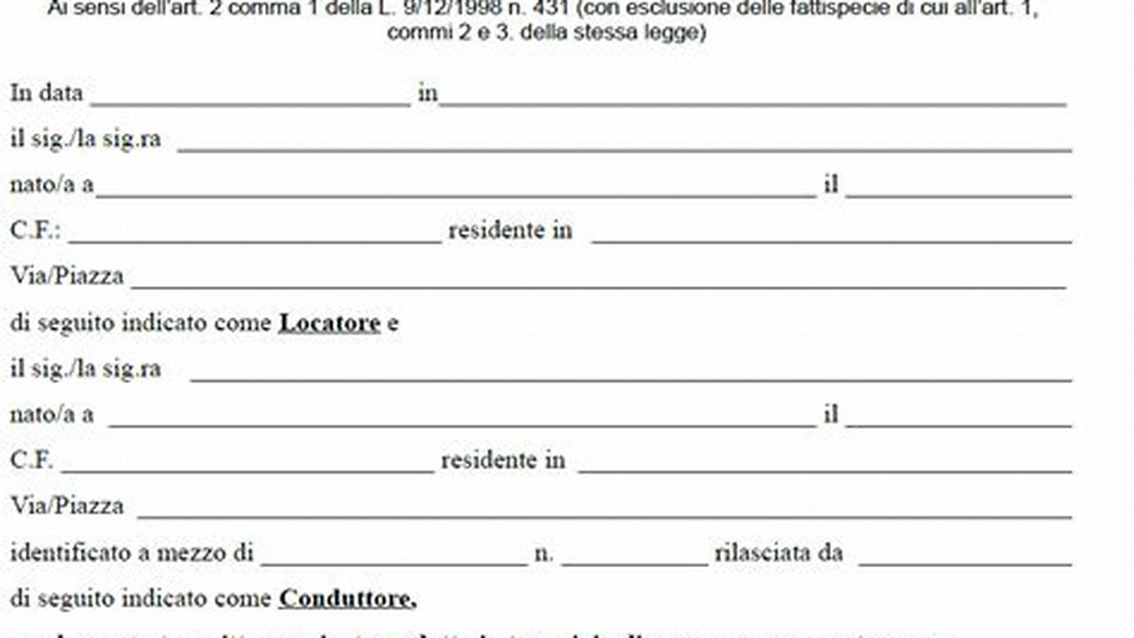 Agenzia Delle Entrate Modello Per Registrazione Contratto Di Locazione