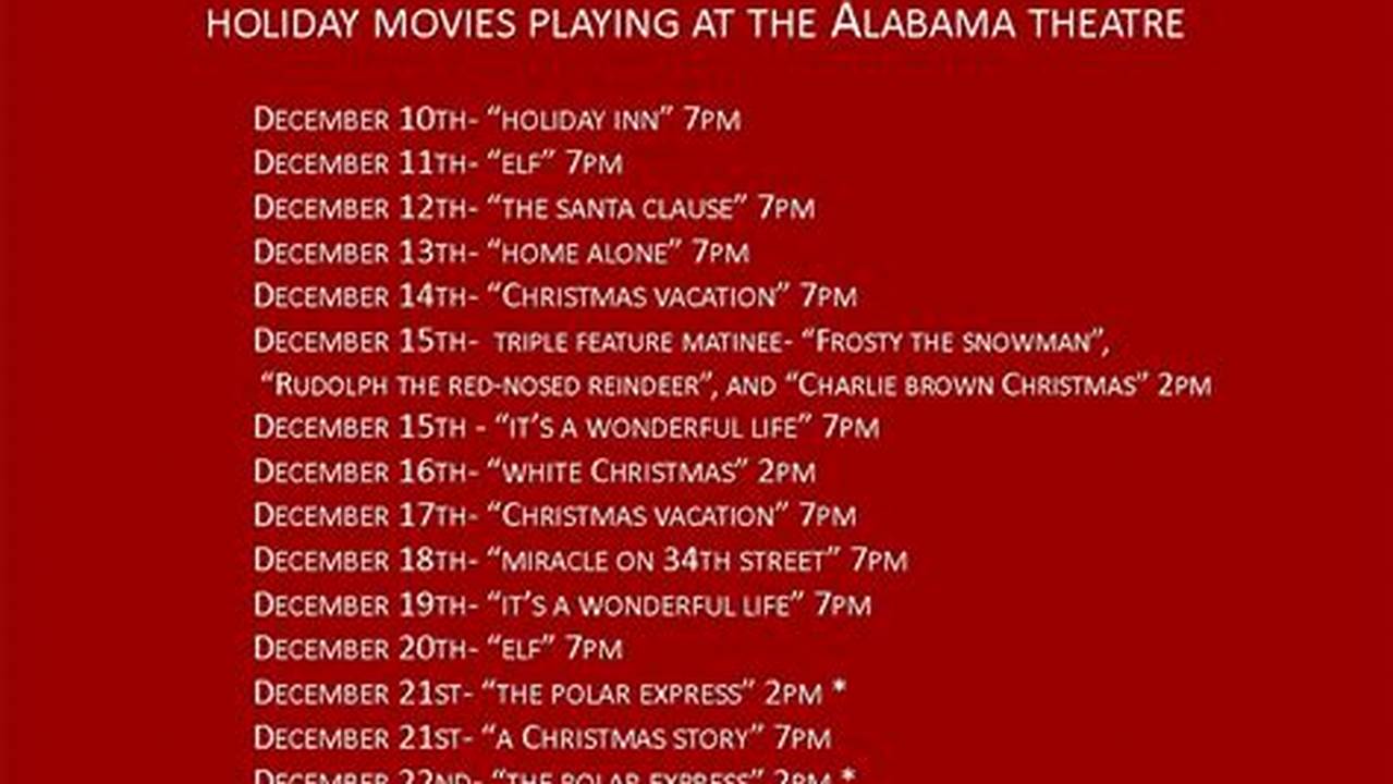 Alabama Theater Christmas Movies 2024 Tickets