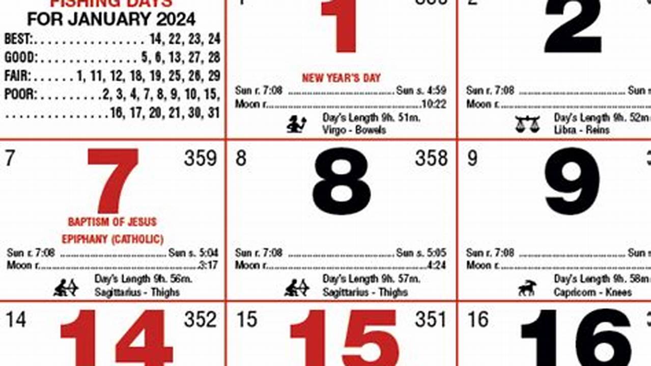 Almanac Calendar 2024 Winter