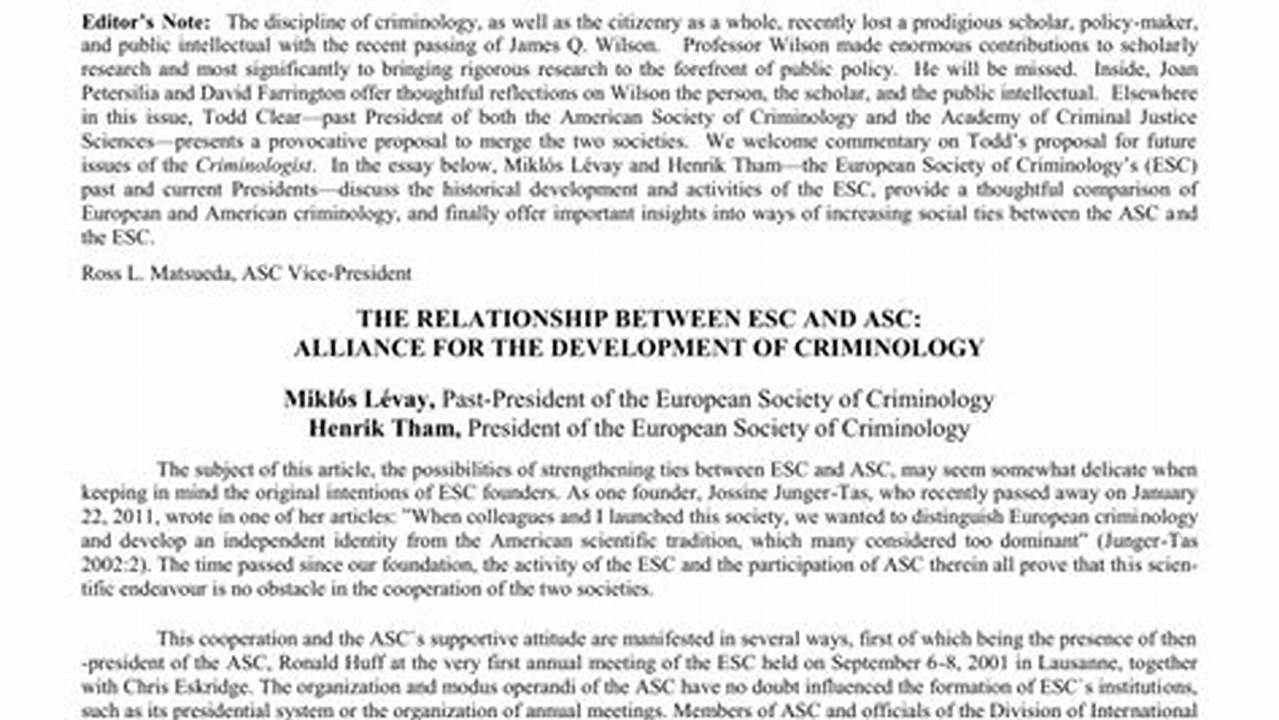 American Society Of Criminology 2024
