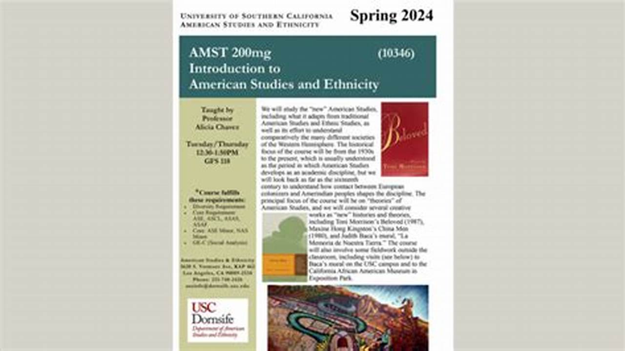 American Studies And Ethnicity Amst., 2024