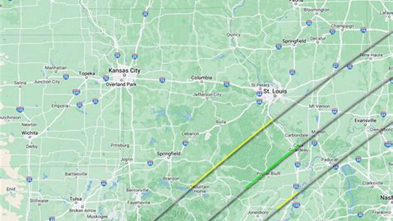 An Excerpt Of A Nasa Map Shows The Path And Timing Of The Eclipse Over Missouri., 2024