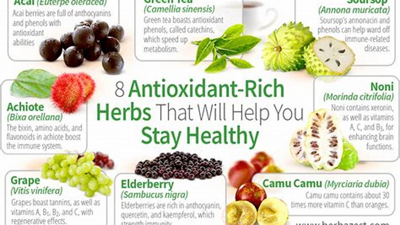 Antioxidante., Plantas