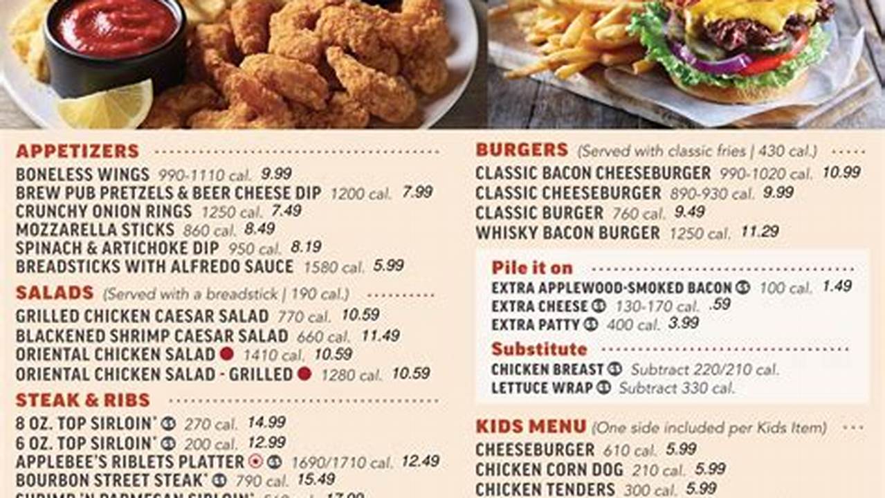 Applebees Menu Specials 2024 Near Me