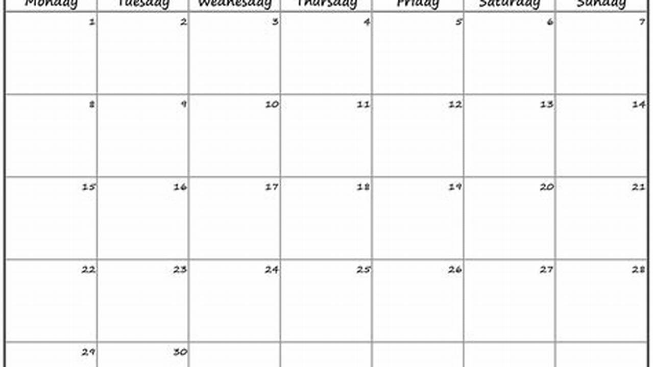 April 2024 Calendar Monday To Sunday