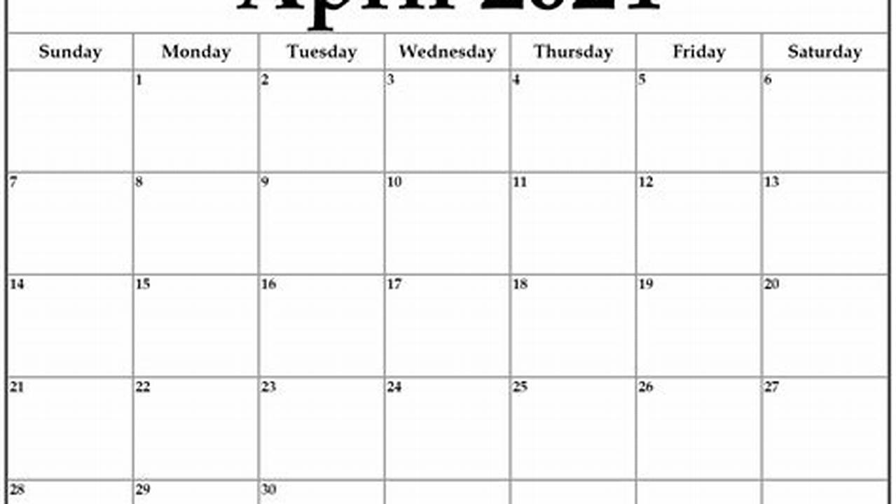 April 2024 Calendar Printable Free Wikia