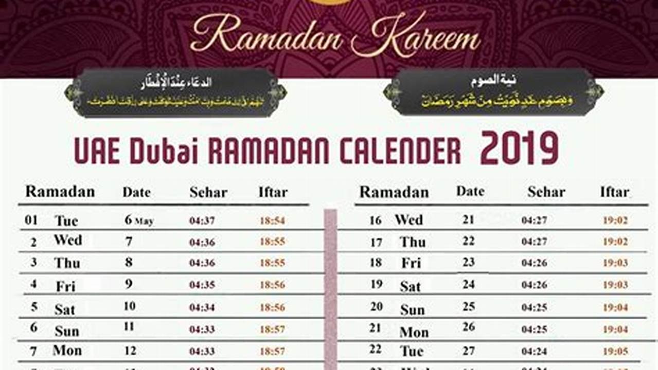 April 2024 Calendar Ramadan Mubarakpur