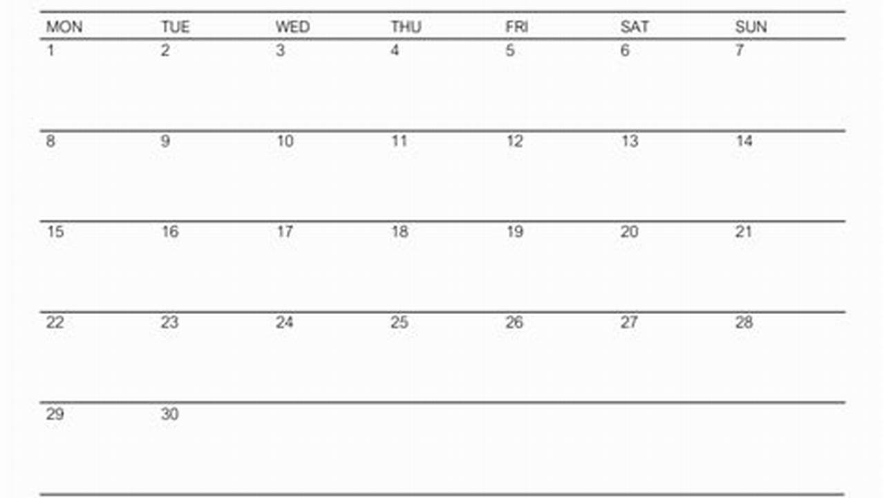 April 2024 Calendar Starting Monday Bluestone