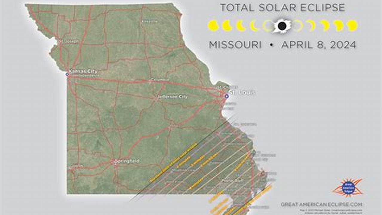 April 2024 Solar Eclipse Path Missouri Today Map