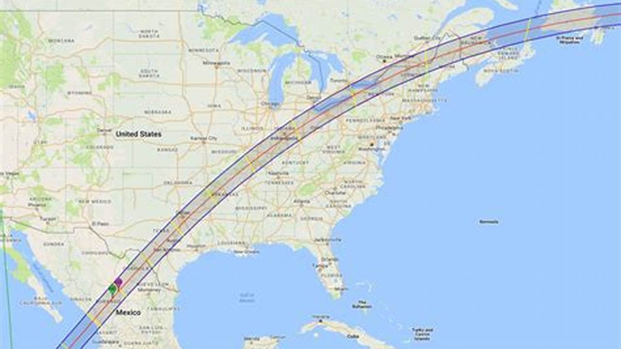 April 2024 Total Eclipse Path Map Ester Janelle