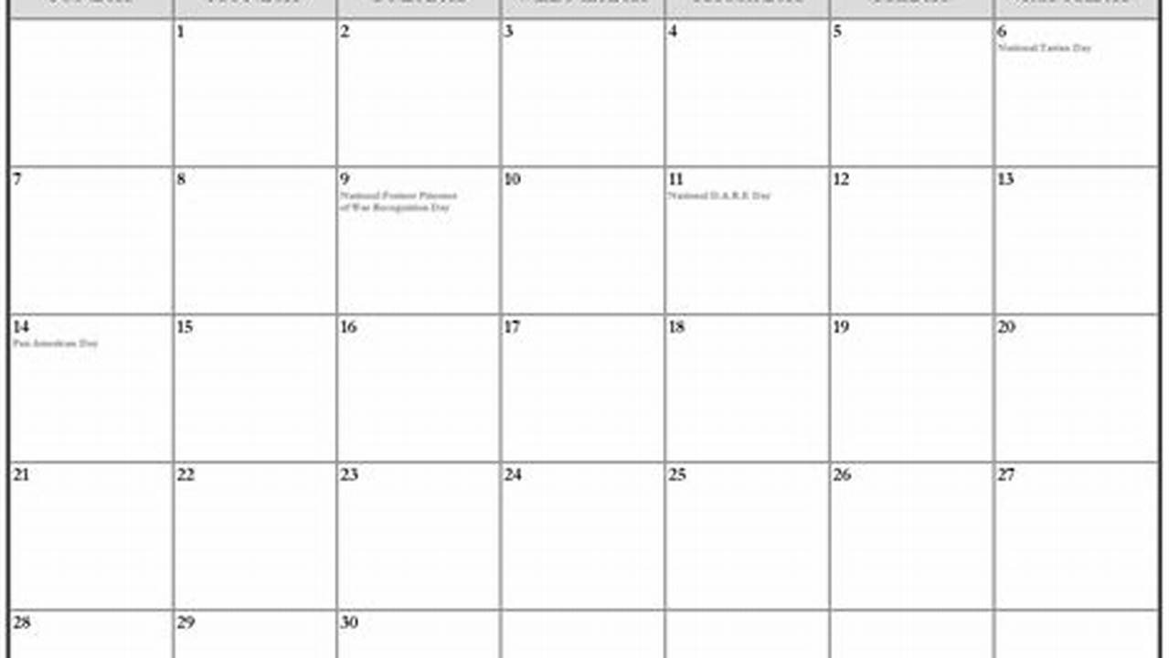 April 2024 Usa Calendar That Includes Federal Holidays And Presidentially Mandated Observance Days., 2024