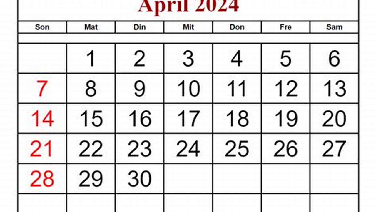 April Kalender 24