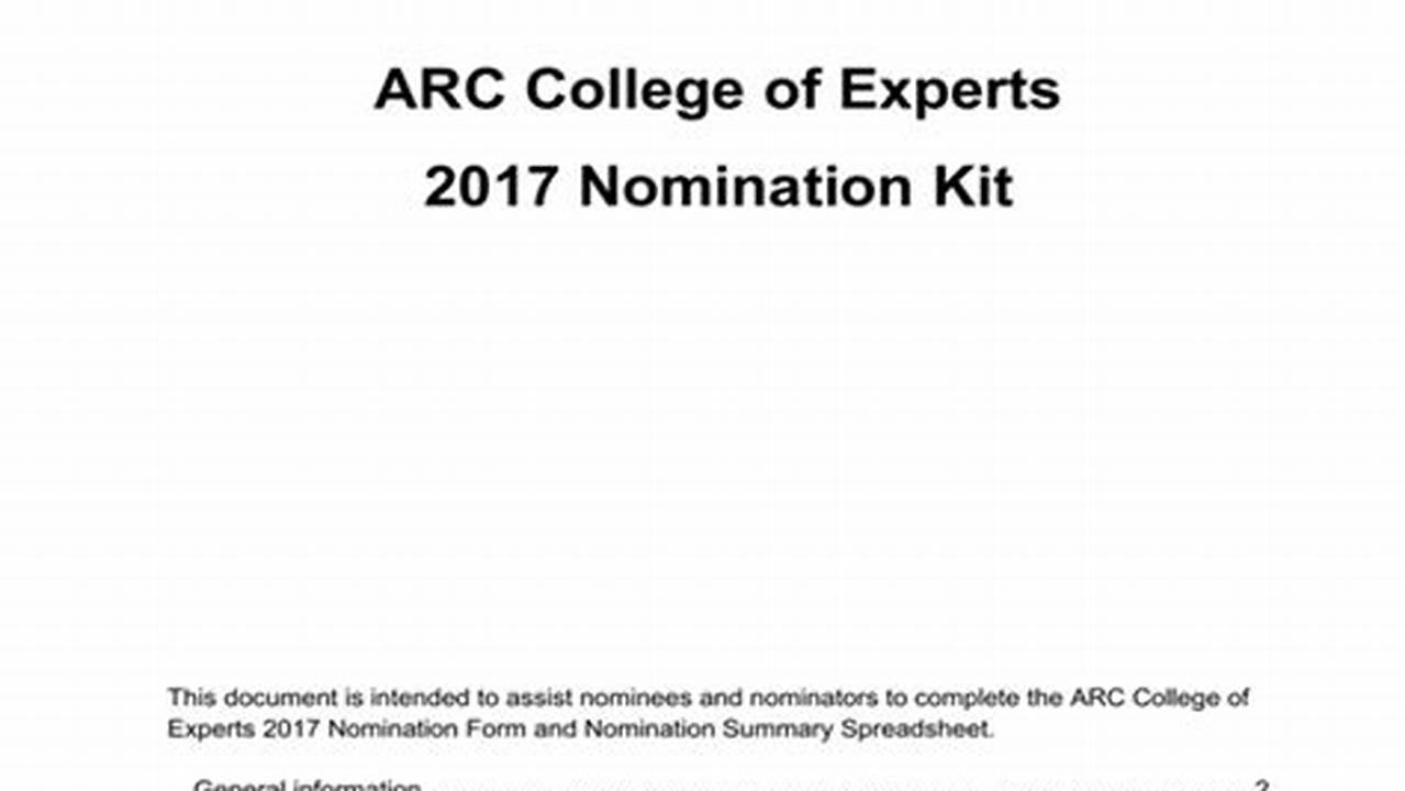 Arc College Of Experts 2024