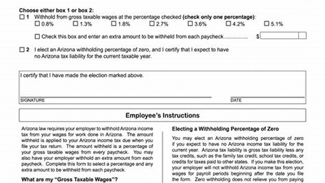 Arizona A4 Form 2024