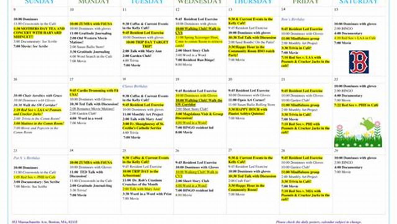 Assisted Living Activity Calendar Software