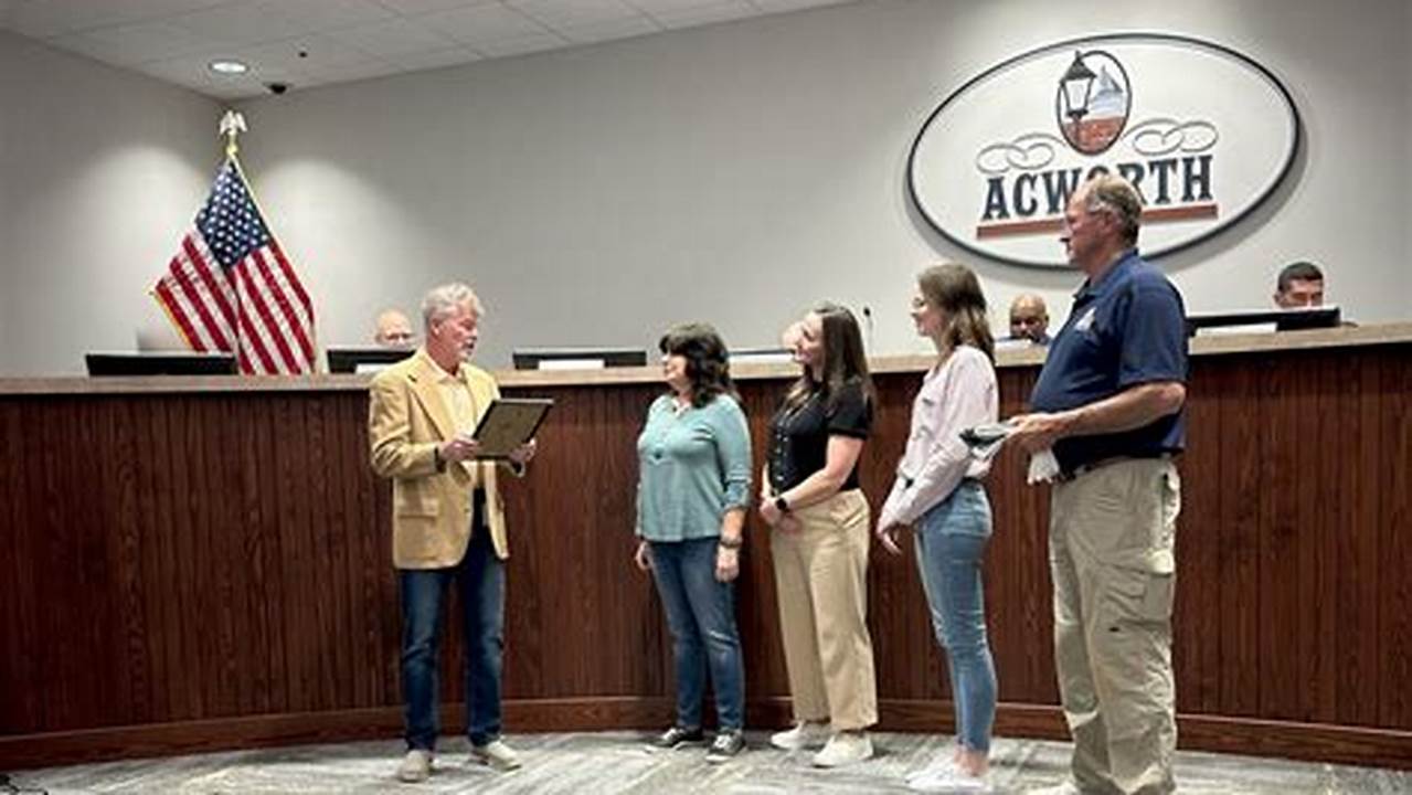 At The Thursday, March 7 Regular City Council Meeting, Alderman Prather Presented The Annual Arbor Day Proclamation To Members Of The Acworth Tree Commission., 2024
