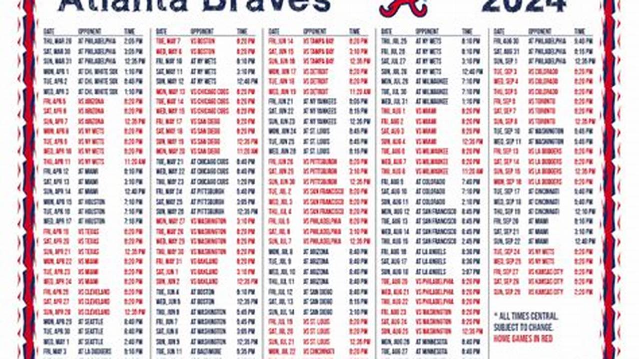 Atlanta Braves Schedule 2024