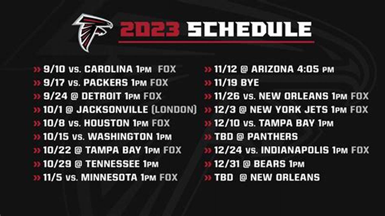 Atlanta Falcons Football Schedule For 2024