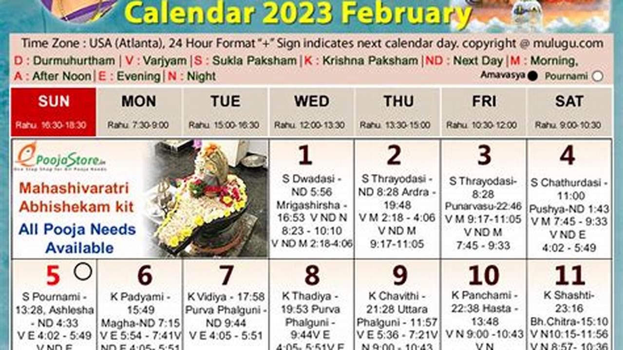 Atlanta Telugu Calendar 2024 April