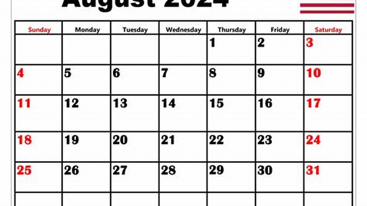 August 2024 Holidays