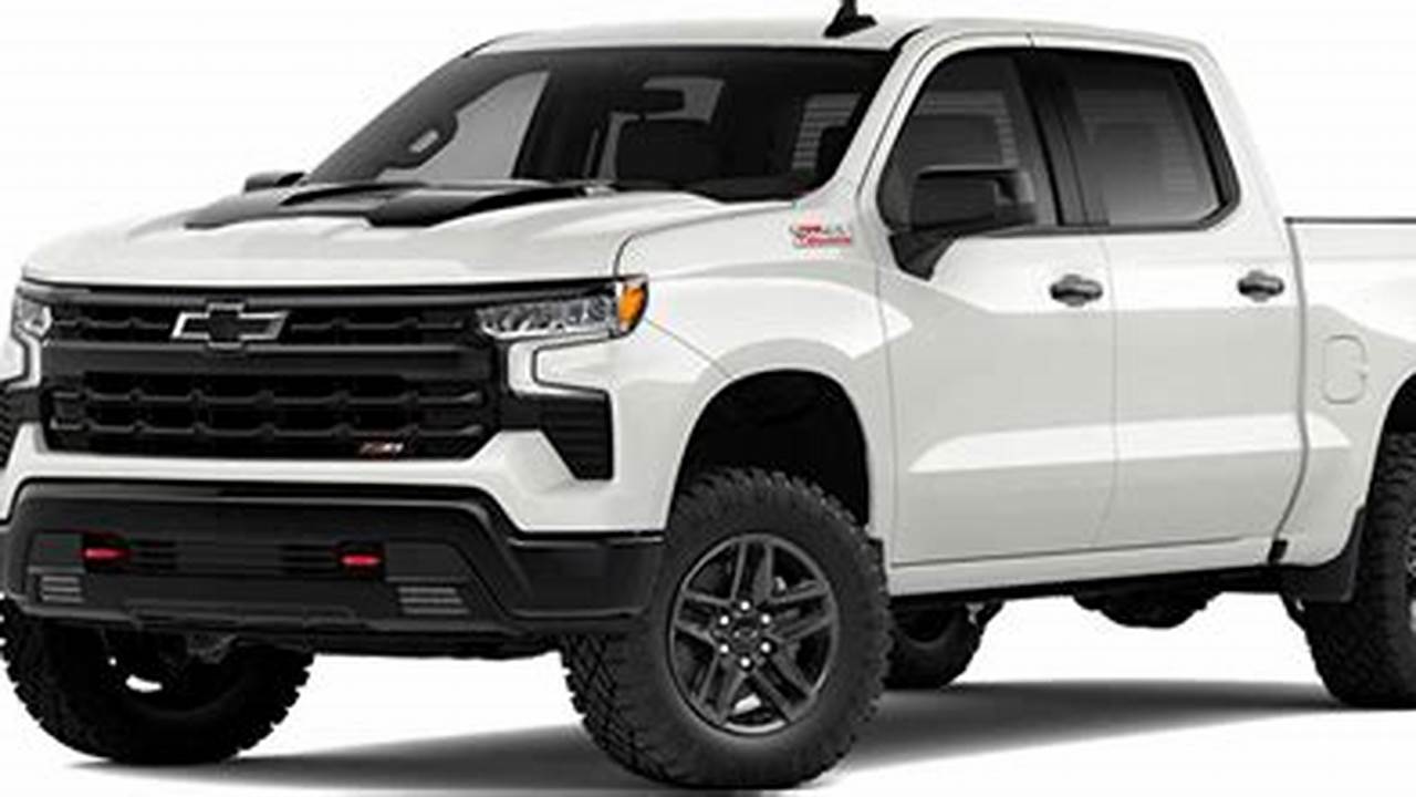 Available On Custom, Custom Trail Boss, Rst, Lt Trail Boss And Zr2, The Package Adds Black Badging/Decals, Black Chrome Exhaust, And Black Tailgate Lettering., 2024