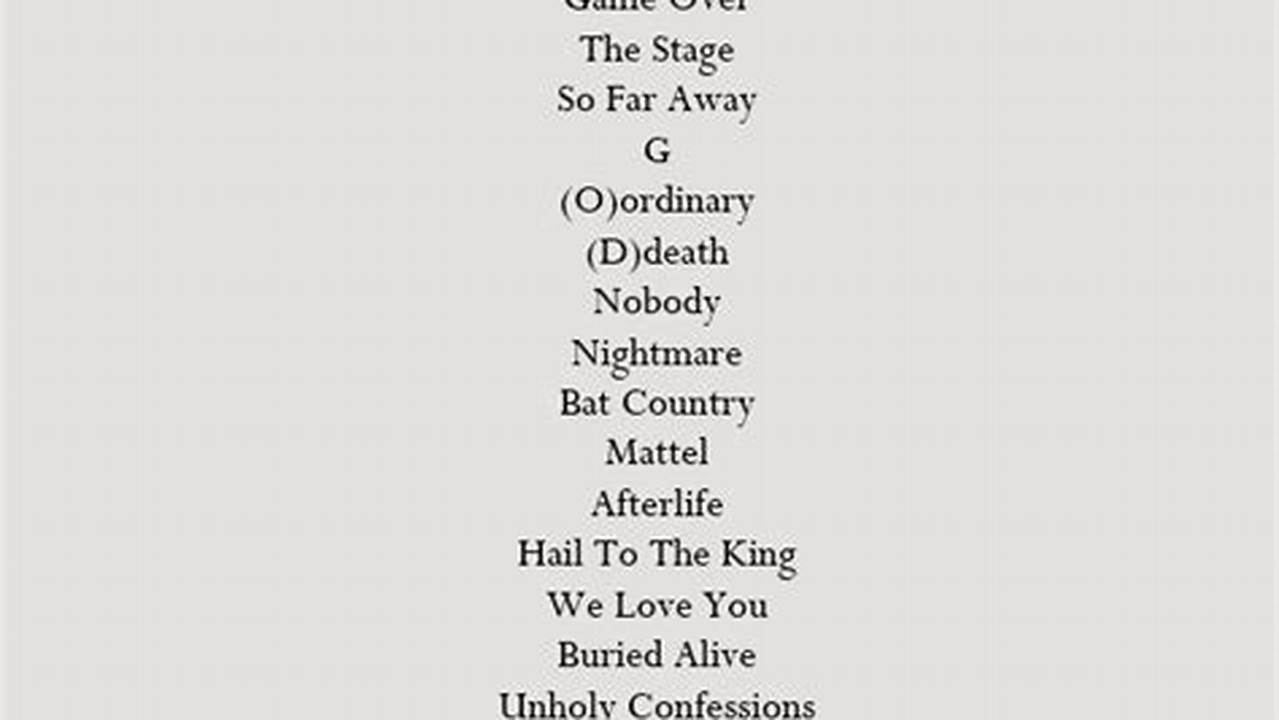 Avenged Sevenfold Setlist 2024