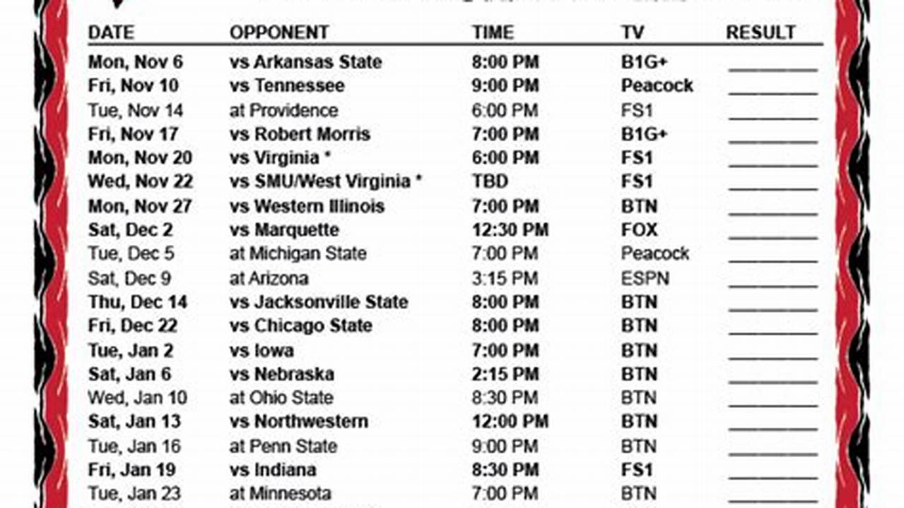 Badgers Nit Schedule For 2024-25