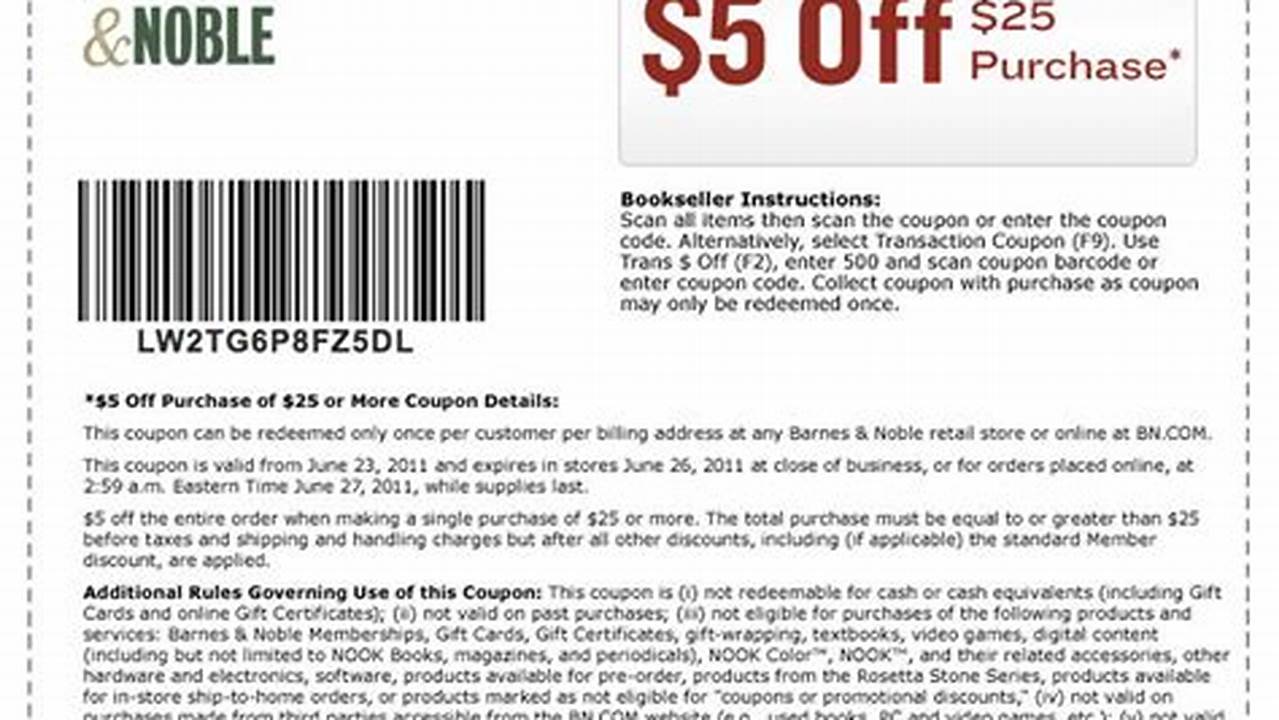 Barnes And Noble Coupon 2024