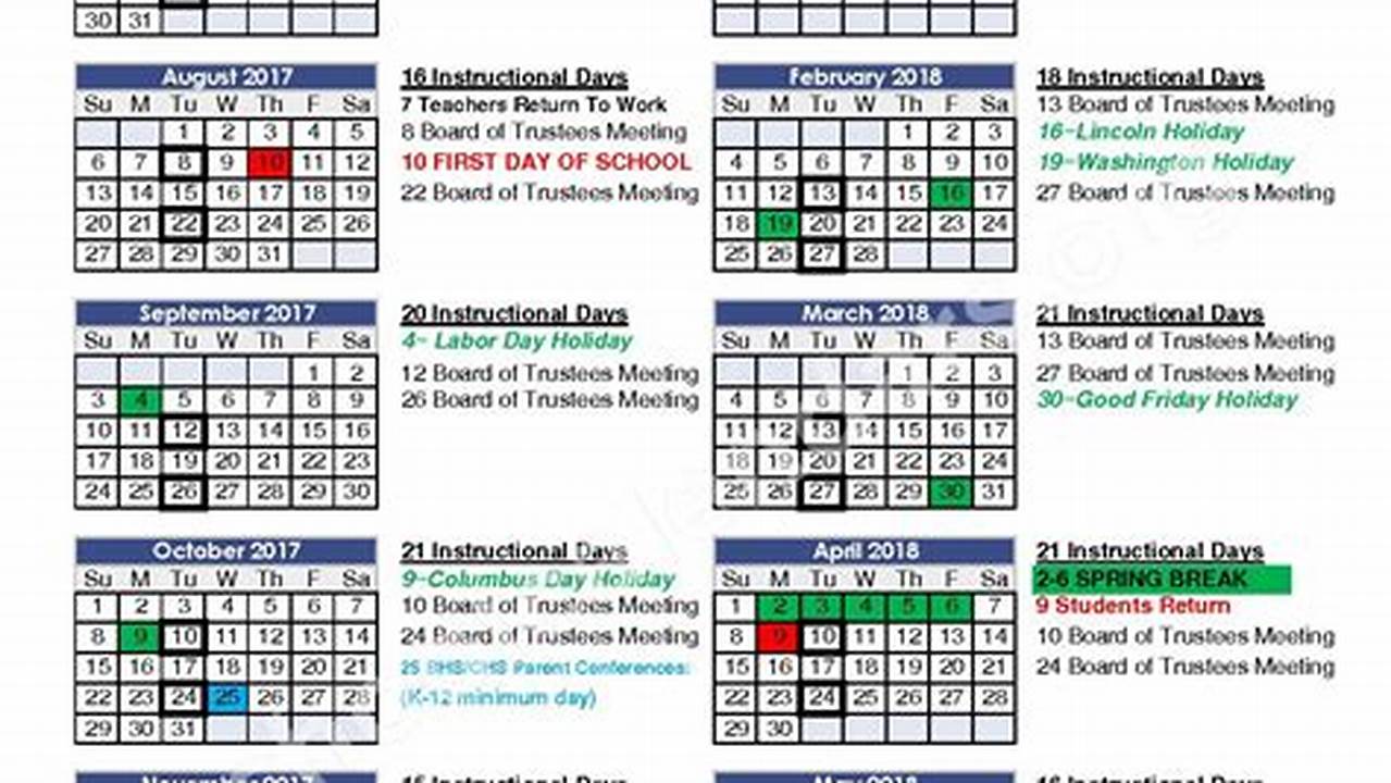 Barstow School Calendar