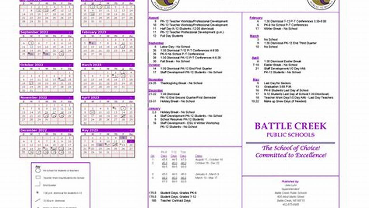 Battle Creek Central Calendar