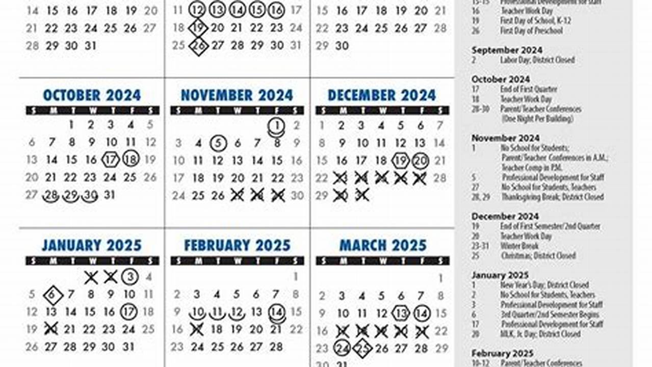 Bay Area School Calendar 2024-2025