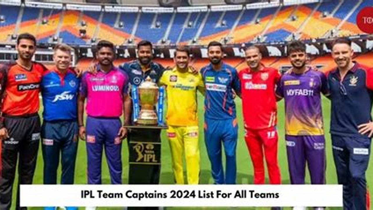 Below Is The List Of The Teams And Captains Who Will Be Participating In The Ipl 2024., 2024
