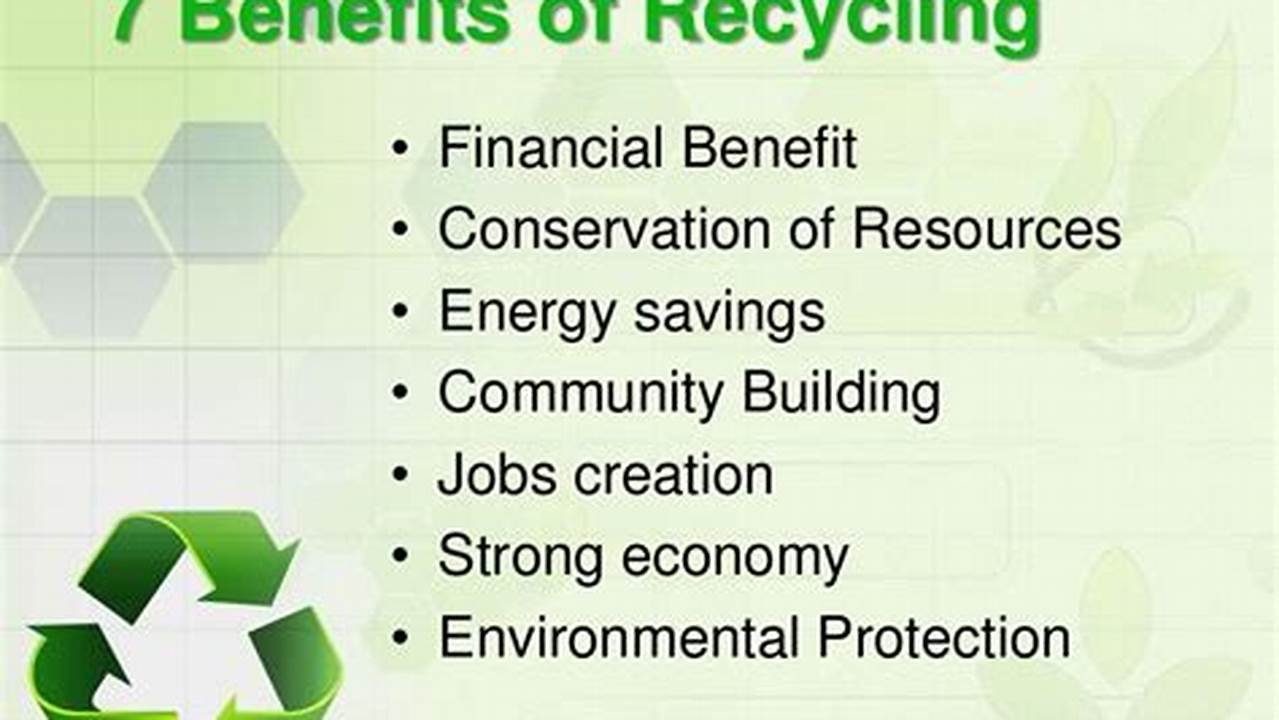 Benefits, Recycling