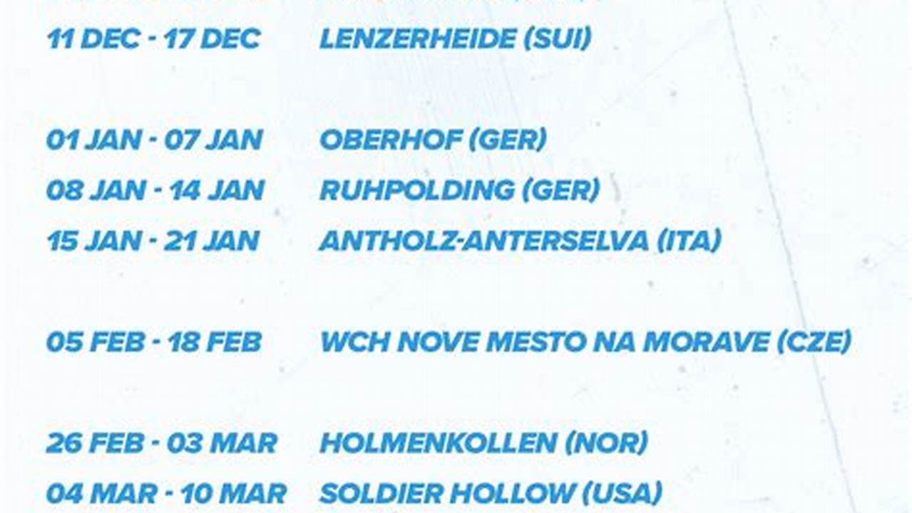 Biathlon Schedule 2024