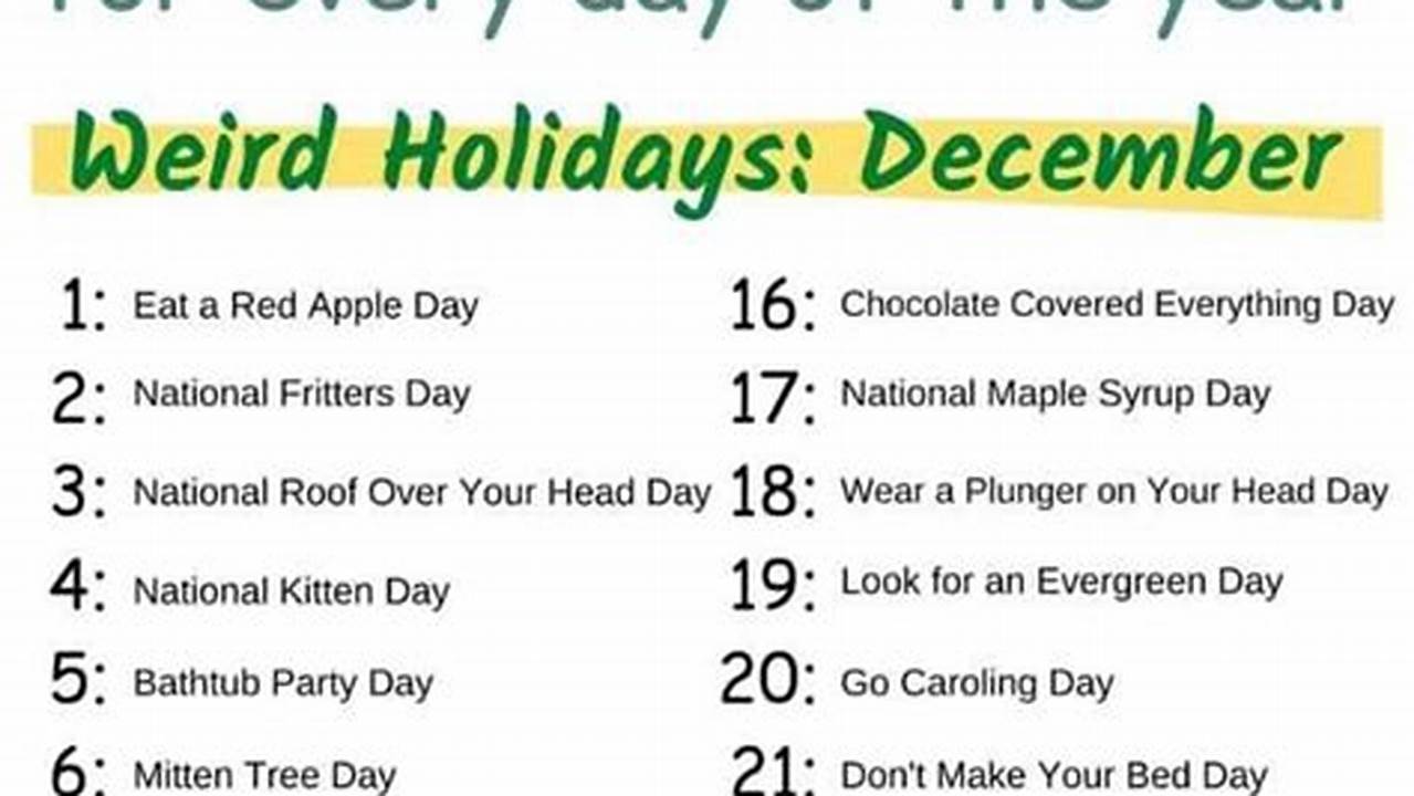 Bizarre Holiday Calendar