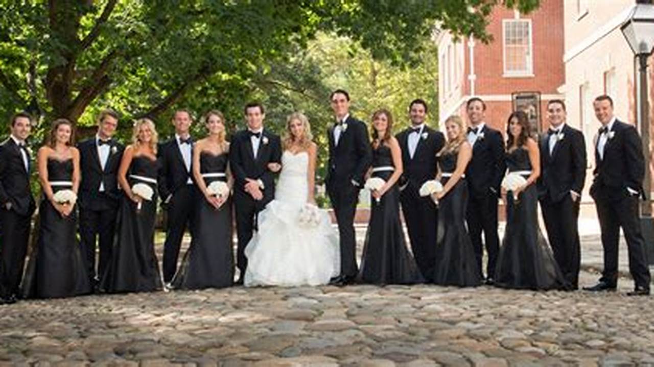Unveil the Enchanting World of Black and White Wedding Party Attire