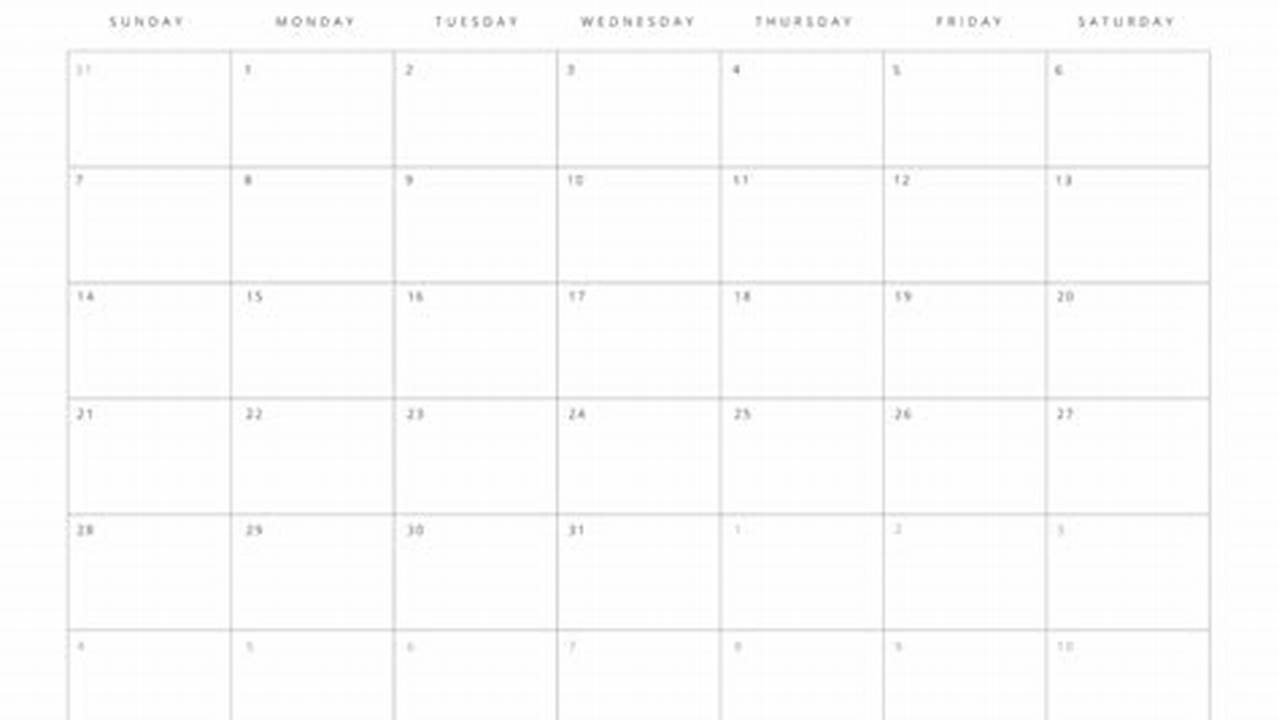 Blank 2024 Monthly Calendar Printable Pdf 2022