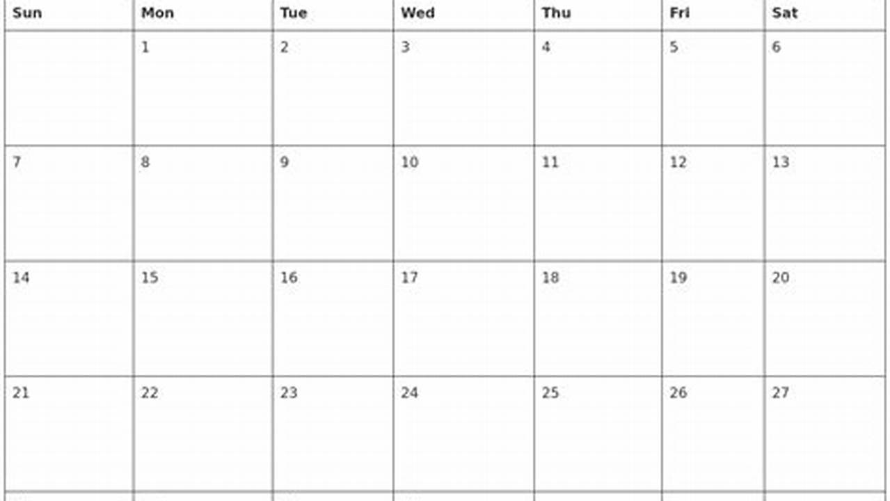Blank Calendar 2024 January To December