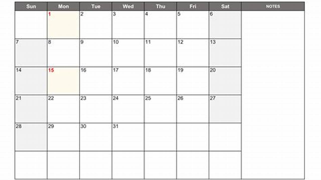 Blank Calendar By Month 2024