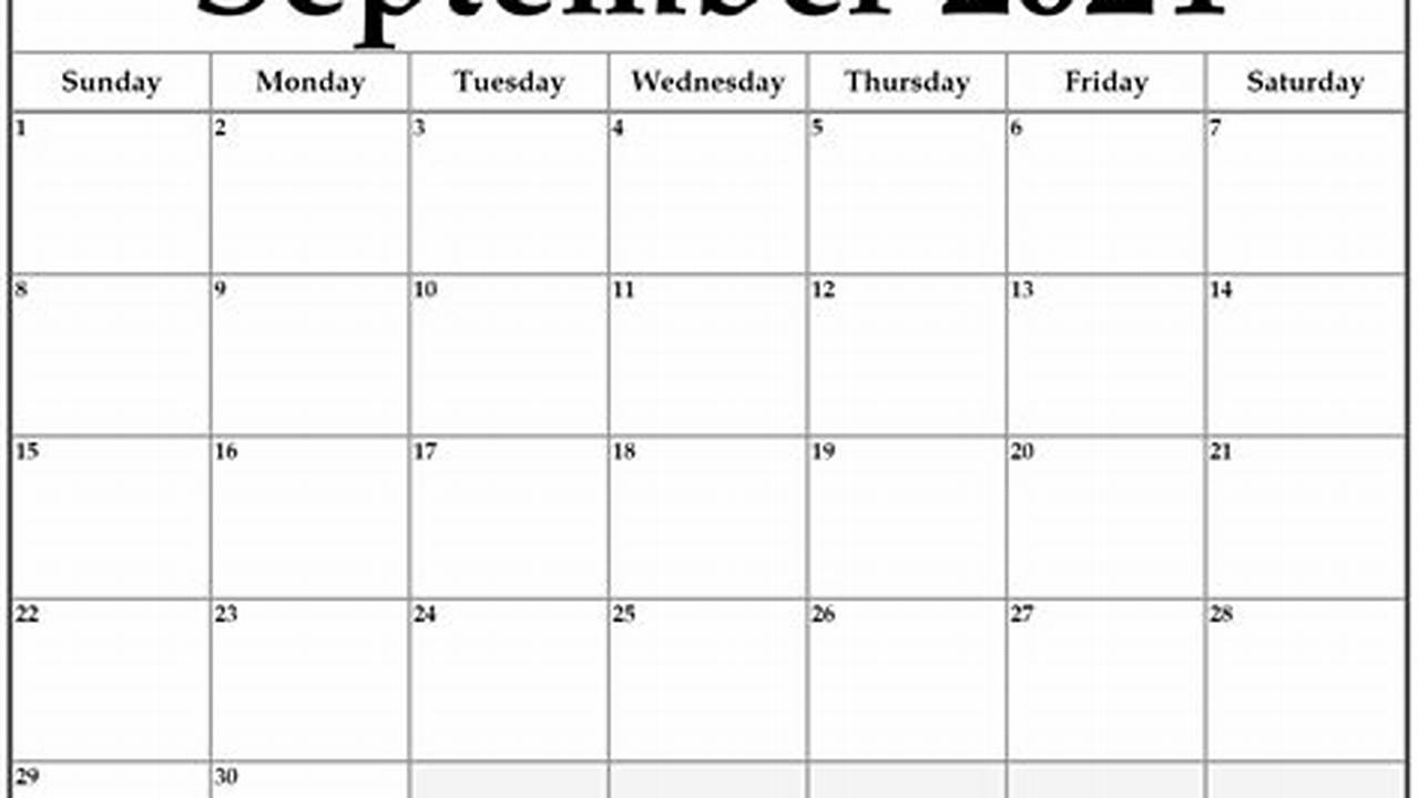 Blank Calendar For September 2024
