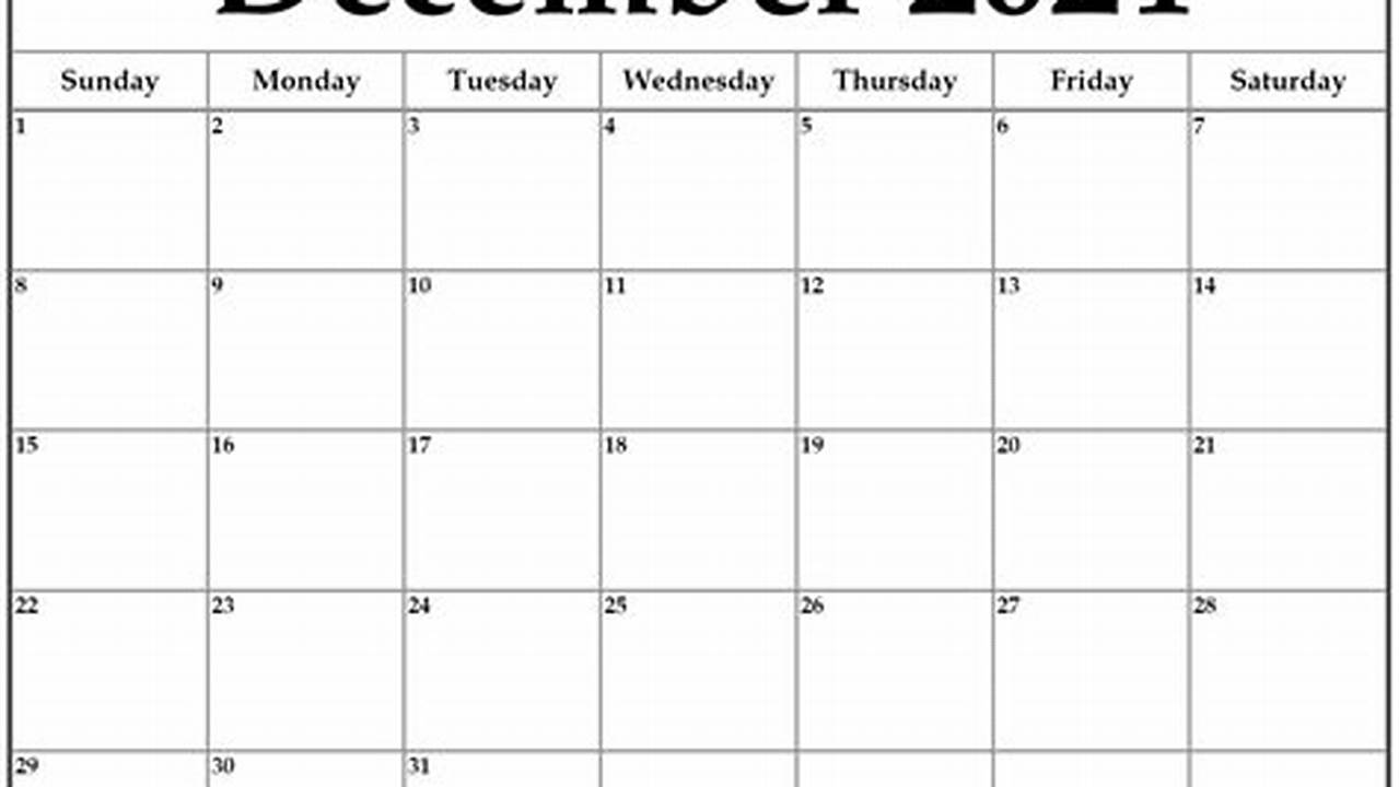 Blank Calendar Pages December 2024