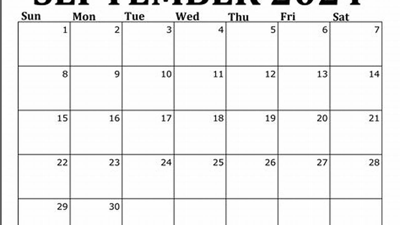 Blank Calendar September 2024 Free Printable