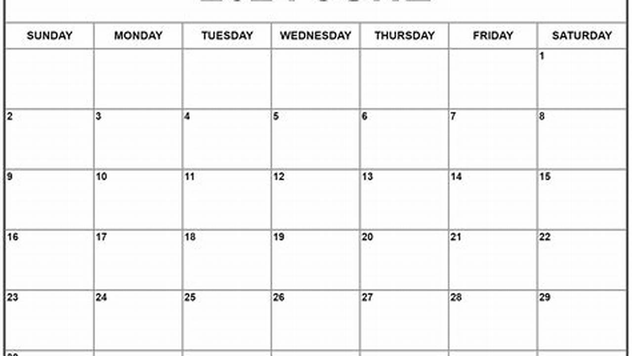 Blank Calendars June 2024