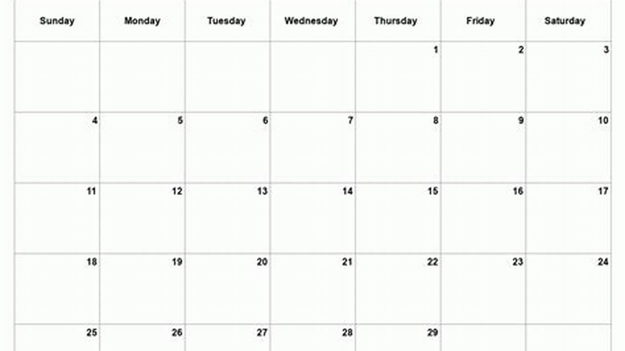 Blank February 2024 Calendar To Print