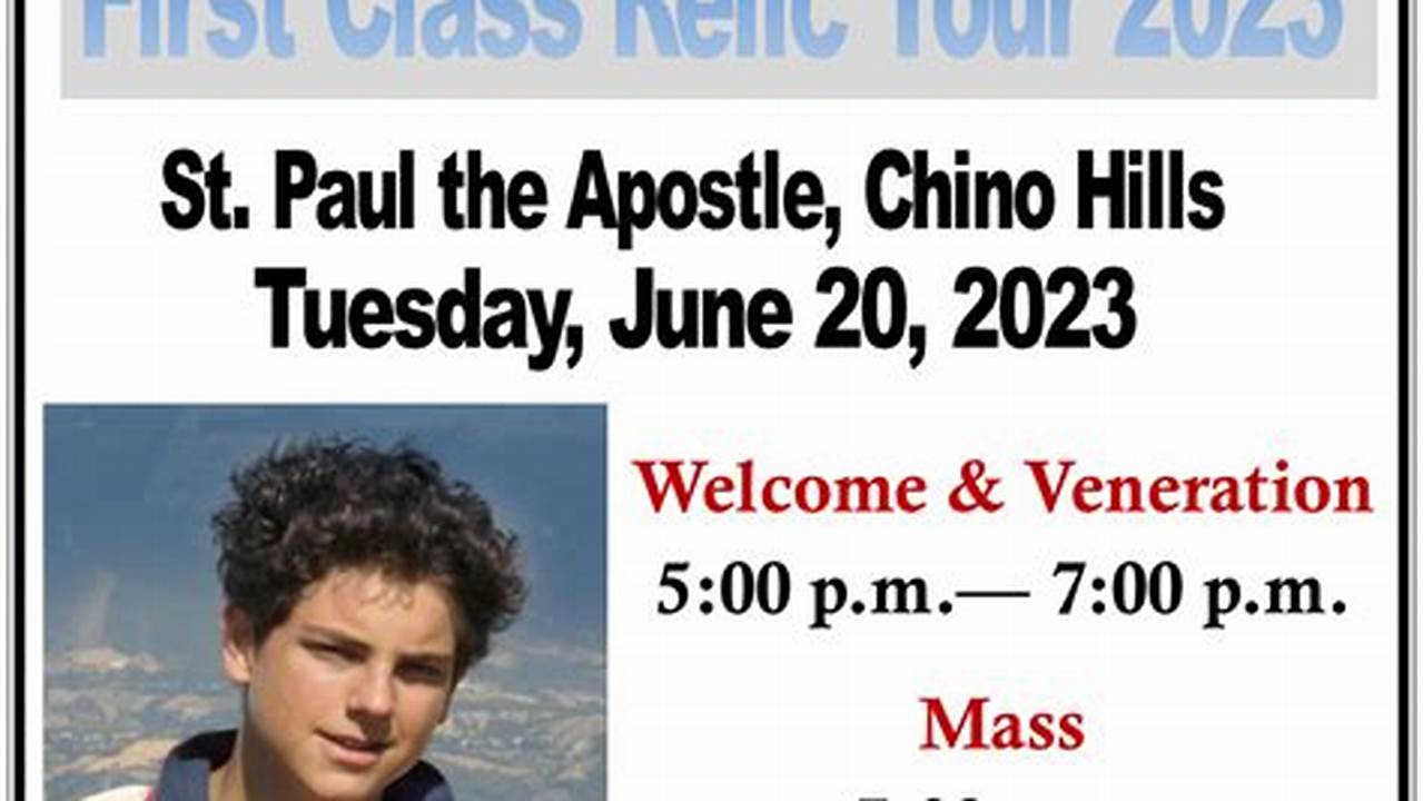 Blessed Carlo Acutis Relic Tour Schedule 2024