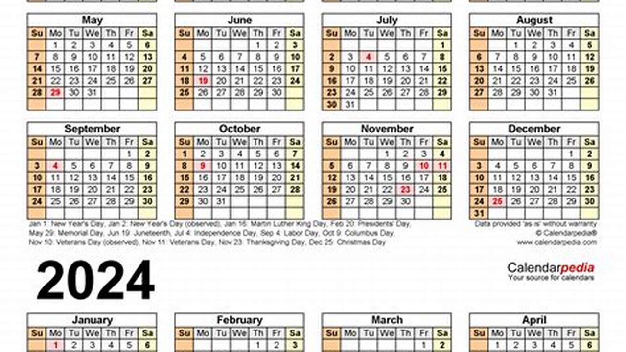 Blinn Holiday Calendar 2024