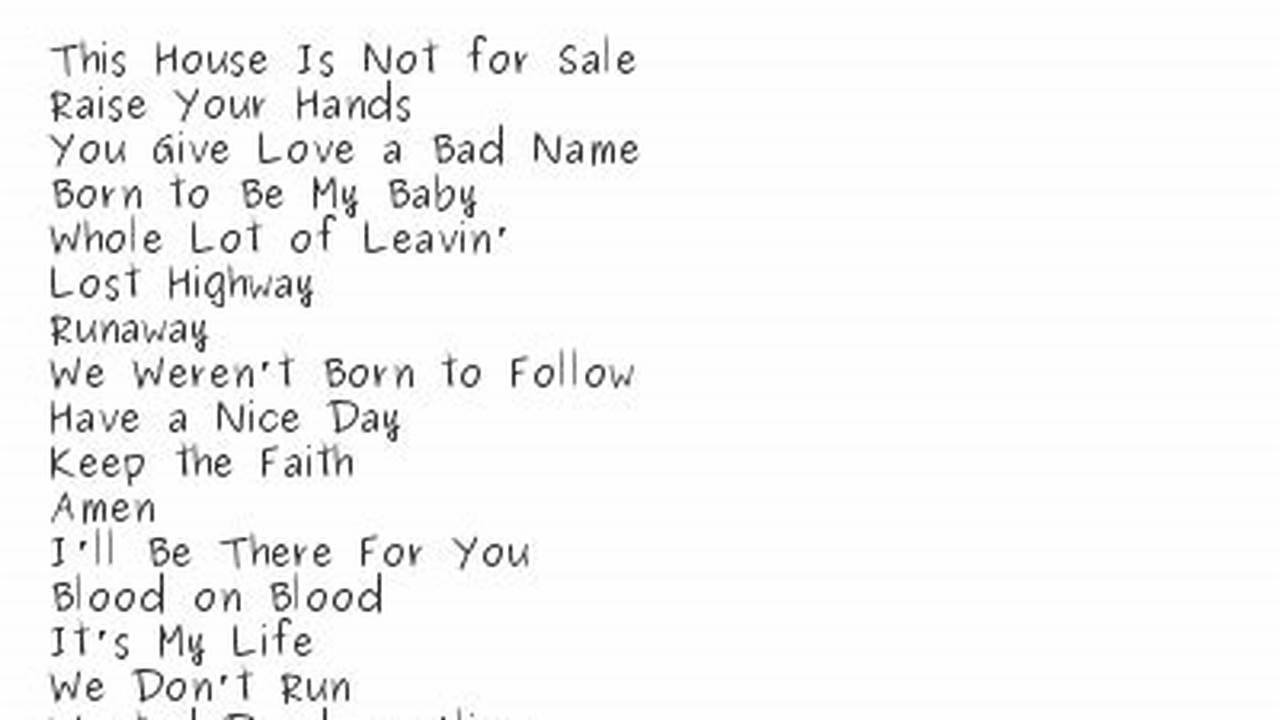 Bon Jovi Setlist 2024