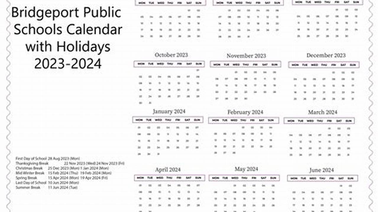 Bridgeport Calendar 2024