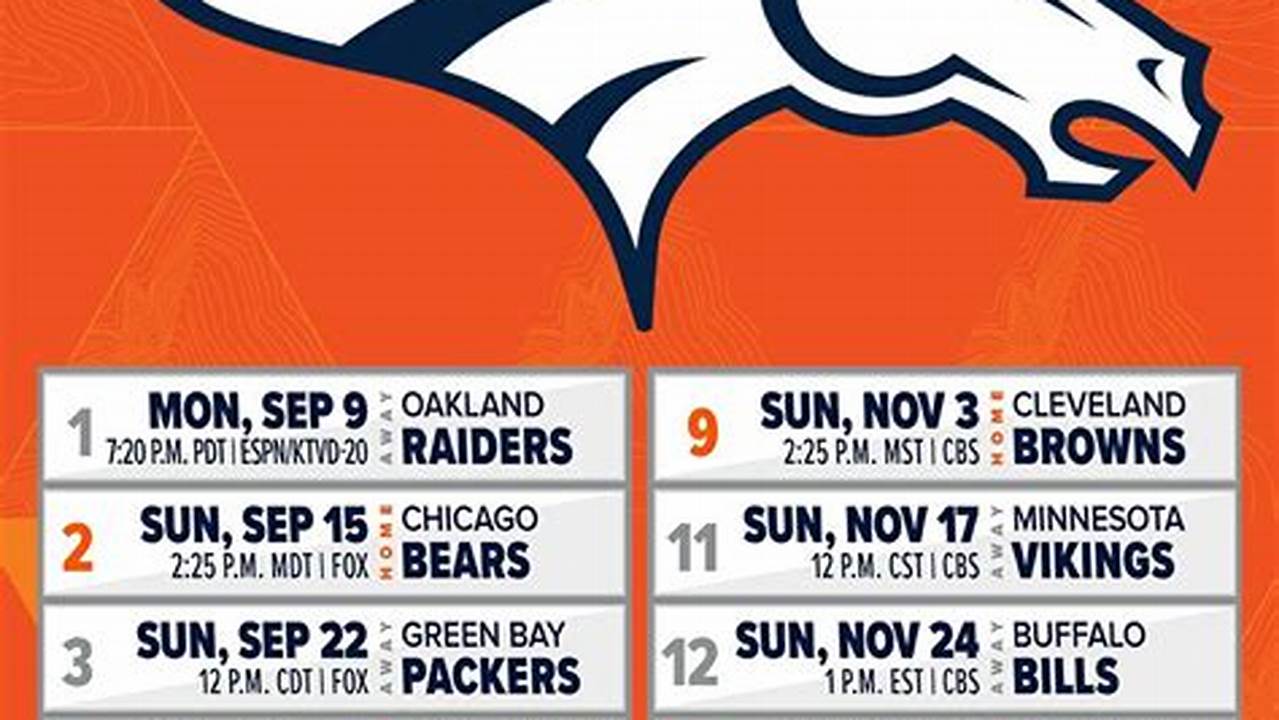 Broncos 2024 Football Schedule
