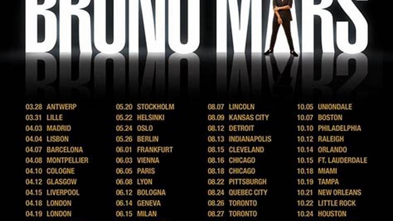 Bruno Mars Concert Dates 2024